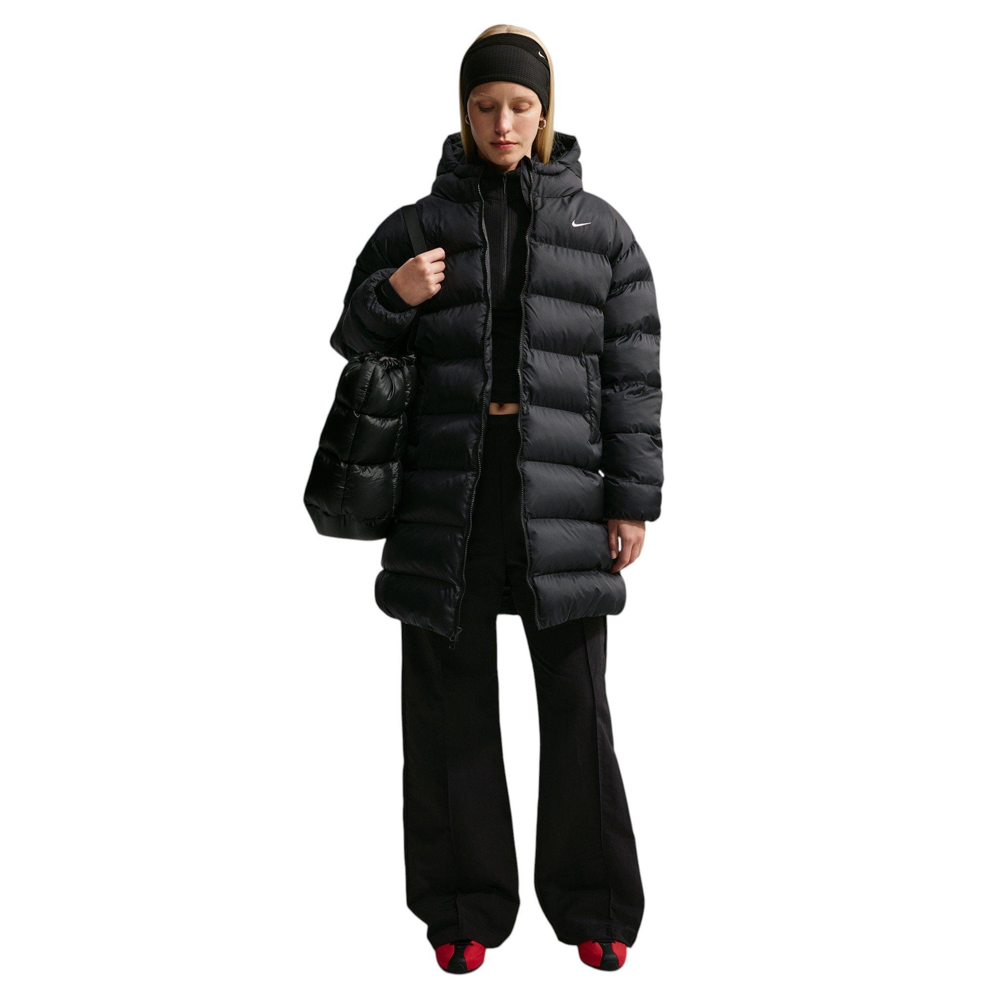 Nike Women's Sportswear Classic Loose Therma-FIT Hooded Parka - Black/Off-White - BLACK/OFF-WHITE